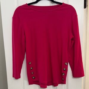 Women's Pink Button-Detail Top